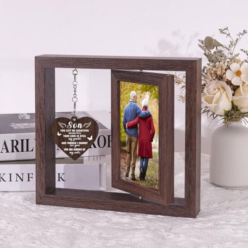 Boiveco Memorial Gifts for Loss of Son, Sympathy Gift for Loss of Son Memorial Picture Frame, In Memory of Son Grief Remembrance Bereavement Gifts for Loss of Son, Display Two 4x6 Photos - Thumbnail 3