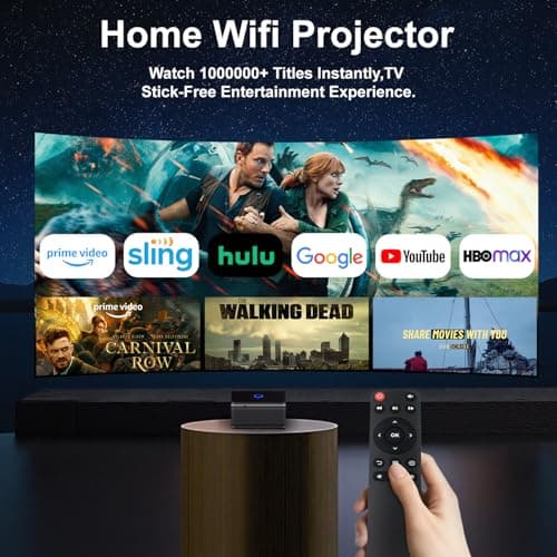 Smart Outdoor Projector with WiFi 6 and Bluetooth 5.3,Auto Focus & Keystone, DoIby Audio,Native 1080P Movie, Portable Proyector Compatible with HDMI/USB/iOS/Android - Thumbnail 2