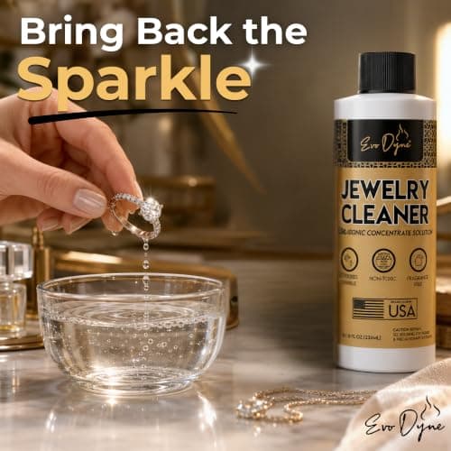 Ultrasonic Jewelry Cleaner Solution (8oz) Concentrated Jewelry Cleaner for Diamonds, Gold, Silver & More | Compatible with Ultrasonic Machine (s) - Made in USA - Thumbnail 2