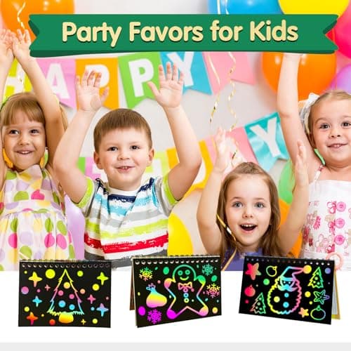 ZMLM 16 Pack Scratch Art Party Favors: Birthday Party Favors for Kids 4-8, Bulk Rainbow Scratch Notebook Paper Pads, Goodie Bags Stuffers Girls Boys Classroom Gifts Crafts Toys Easter Basket Stuffers - Thumbnail 2