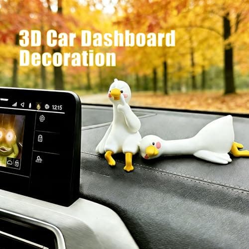 JOZRTOR Funny Resin Desk Goose Decor 4 PCS, Mini Cute Goose Figurines for Computer Monitor, Car Dashboard and Rearview Mirror, Office Desk, Photo Frame Decorations Accessories & Housewarming Gifts - Thumbnail 3