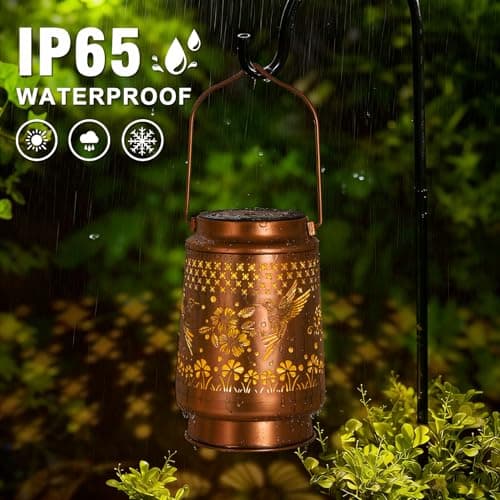 Hummingbird Solar Lanterns Outdoor Waterproof - Birthday Gifts for Women, Mom, Grandma, Mothers Day Gifts, Hanging Solar Lights for Yard, Patio, Porch, Garden Decor - Thumbnail 4