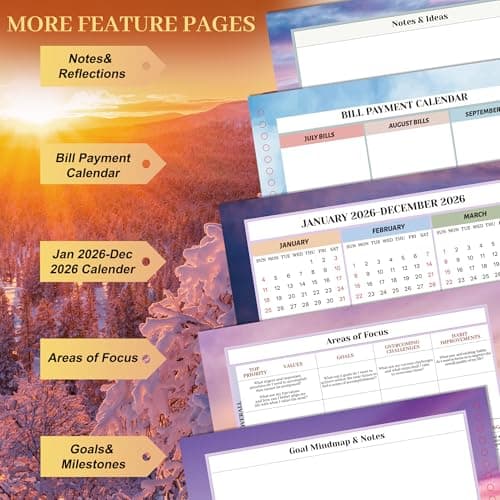 CAGIE 2026 planner Weekly and Monthly Jan 2026-Dec 2026 Hardcover Hourly Daily Planners for Women 26 Calendar Planner with Stickers Spiral Bound Yearly Agenda, 8.5 x 11 - Thumbnail 6