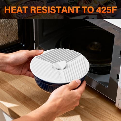 FINENUT 3 Pack 6 Inch Silicone Lids for Bowls, Microwave Splatter Cover Food Storage Universal Multi-Use Pot Holders Trivet Mats, Heat Resistant Dishwasher Safe for Cups Mugs Kitchen Food Containers - Thumbnail 3