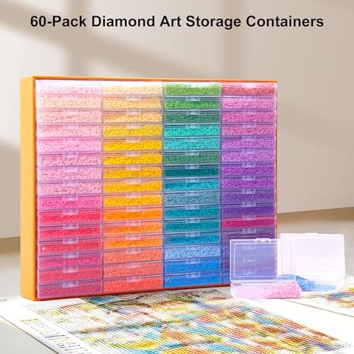 PP OPOUNT 60 PCS Diamond Art Storage Trays for Diamonds Storage & Line-Up, 2-in-1 DiamondPaintingStorage for Diamond Art Crafters, Diamond Art Convex Bottom Design, Diamond Painting Accessories - Thumbnail 5