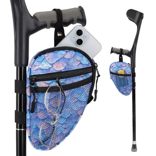 supregear Forearm Crutch Bag - Lightweight Water-Resistant Premium Storage Organizer with Cup Holder & Multiple Pockets, Hands-Free Mobility Accessory for Elbow Crutches, Gradient Blue - Image 1