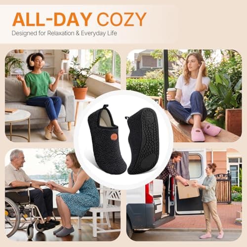 ATHMILE House Slippers for Women Men Lightweight Barefoot Slippers Non-Slip Indoor Outdoor Slipper Socks Cozy Slip-on House Shoes for Home Travel Yoga Camping Hospital Gifts for Women Men - Thumbnail 6