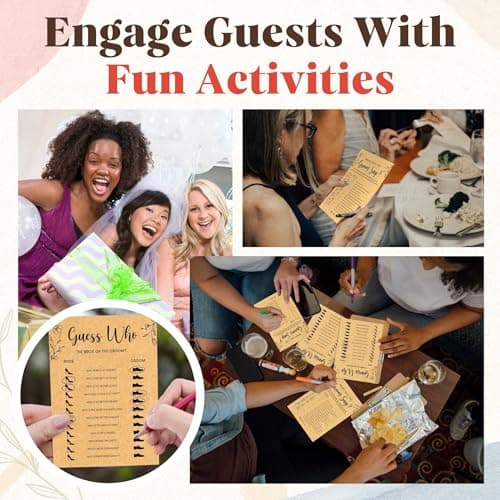 STOFINITY Guess Who Bride Or Groom Bridal Shower Game - 50 Pcs What Did The Groom Say Game, Bridal Party Games Ideas, Wedding Games for Guests Bride Shower Decorations - Thumbnail 3