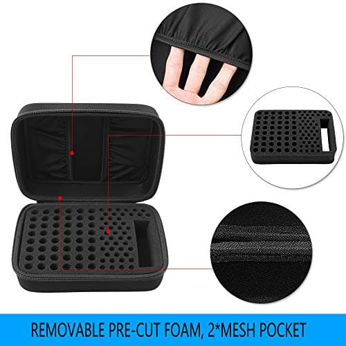 Comecase Battery Organizer Storage Box Case Holder for 48 x AA, 48 x AAA Total 96 Batteries with Battery Tester, Extra 2 Pockets for Other Accessories - Thumbnail 3