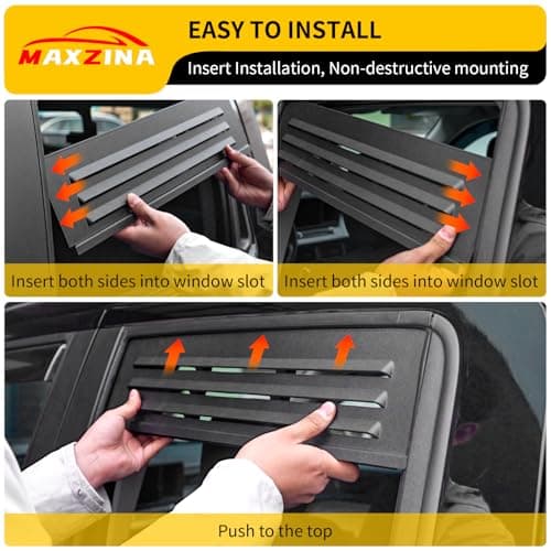 Maxzina Rear Window Vents Compatible with 2022-2025 Ford Maverick Window Covers with Mesh Net for 2024 Maverick Accessories - Thumbnail 6
