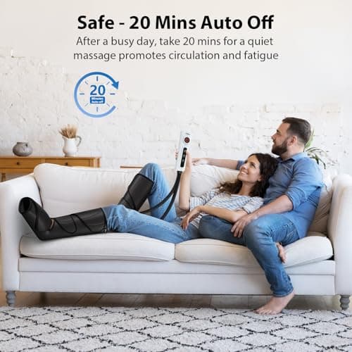 CINCOM Leg Massager for Circulation and Pain Relief, Air Compression Calf Foot Leg Massagers with Handheld Controller, Legs Circulation Machine - Thumbnail 2