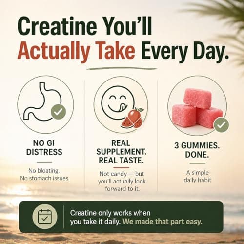 Creatine Monohydrate Gummies 5g - Only 2g Sugar, Made in USA - Sour Watermelon Flavor - Vegan & 3rd Party Tested - Pre & Post Workout Supplement for Women and Men (120 Count, 40 Servings) - Thumbnail 4