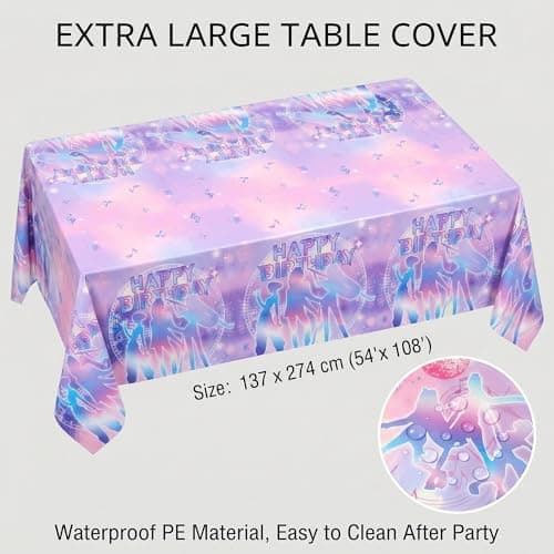 PryXnutra KPOP Demon Movie Hunters Party Tableware Set, 20 Plates (10 * 9in & 10 * 7in), 20 Napkins, 1 Tablecloth, All-in-One Birthday Party Decorations for K POP Fans - Thumbnail 5