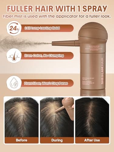 SHEGLAM Hair Building Fibers Precision Applicator, Spray Pump Nozzle for Hair Fiber Bottle, Even Spraying & Precise Dosage Control, Easy to Use, Reduce Mess for Sparse Hair Areas - Thumbnail 4