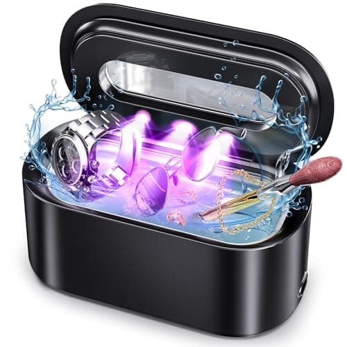 Ultrasonic Jewelry Cleaner, 48KHz Professional Ultrasonic Cleaner for Eyeglasses, Rings, Retainers, Dentures, 30W Jewelry Cleaner Ultrasonic Machine with Dual Cleaning Modes, Digital Timer - Image 1
