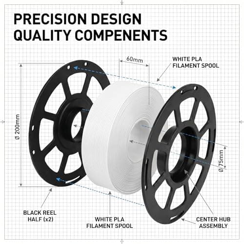HOTFINE PLA PRO Filament 1.75mm 1KG, PLA+ Tougher and Stronger 3D Printer Filament Dimensional Accuracy +/- 0.02mm, 1kg Spool(2.2lbs) Fits for Most FDM 3D Printers (Black) - Thumbnail 2