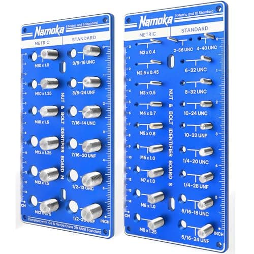 Thread Checker, Nut and Bolt Thread Checker, 31 Size Stainless Steel Thread Checker Standard and Metric, Identify 16 SAE & 15 Metric Sizes, Bolt Size Finder, Thread Gauge Gifts for Men - Image 1