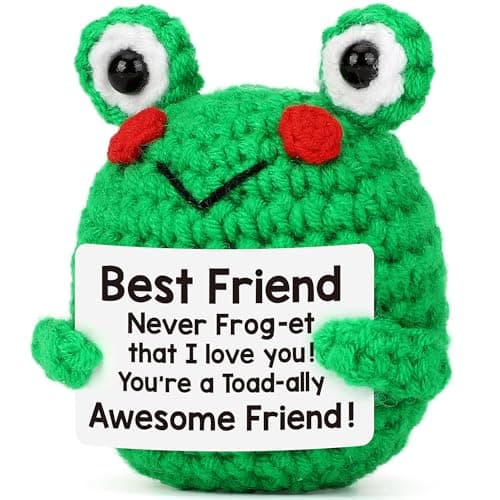 Cute Positive Frog Gift for Best Friend Friendship Gifts Female Women, Mothers Day Birthday Gift for Friends Bestie Teen Girls Graduation Valentines Small Fun I Love You Handmade Frog Things