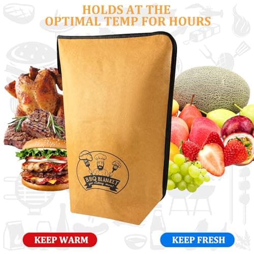 21-Inch BBQ Blanket for Resting Meat - Smoker Accessories, Insulated Brisket Bag for Party Picnic Camping, Anniversary Birthday Gifts for Men Dad Husband, 5-Layer Thermal Insulation (Brown-With Paper) - Thumbnail 6