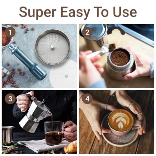 Tupkee 3.5" Percolator Coffee Filters – Flat Disc Round Coffee Filters with Center Hole - 400 Count | Fits All Percolator Coffee Pots - White, Chlorine-Free - Made in the USA - Thumbnail 4