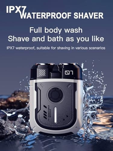 Mini Shaver, Portable Travel Shaver, Mini Rotary Shavers for Men, Dual Blades IPX7 Waterproof Cordless USB Rechargeable Electric Razor Trimmer - Thumbnail 4