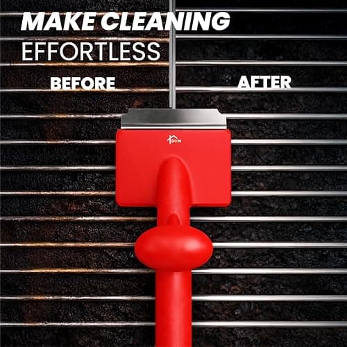 Grill Brush Bristle Free with 3 Replacement Brush Heads, Easy-Fit Cleaning Tool for Cast Iron/Stainless Steel Grates, Safe Barbecue Grill Cleaner - Thumbnail 6