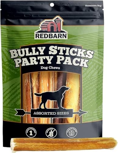 Redbarn Pet Products All Natural 5"-8" Bully Sticks for Small & Large Dogs - Healthy Long Lasting Chews Variety Party Pack - 100% Beef Single Ingredient Low Odor Rawhide Free Dental Treats - 8 oz Bag - Image 1