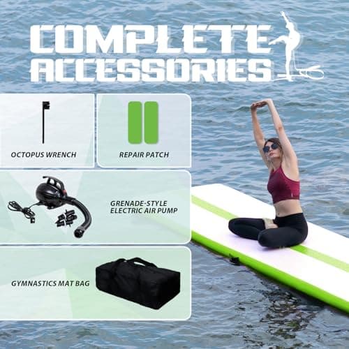 Tuxedo Sailor 10’ Inflatable Gymnastics Mat - Premium Heat Sealed Process,Tumbling Mat with Electric Pump, Repair Kit & Backpack - Multi-Scene exercise Mat Use for Gym, Yoga, Home, Outdoor - Thumbnail 5