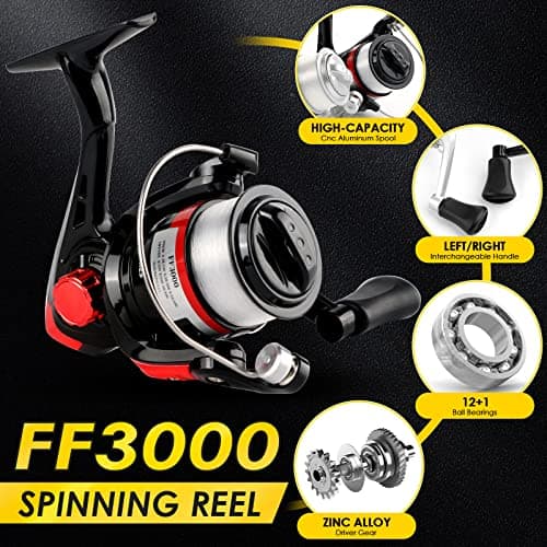 Telescopic Fishing Rod Reel Combo 2PCS 6.89FT Collapsible Fishing Pole Spinning Reel Lures Accessories with Fishing Bag Portable Fishing Rod Kit for Saltwater Freshwater Travel Fishermen Gift - Thumbnail 4