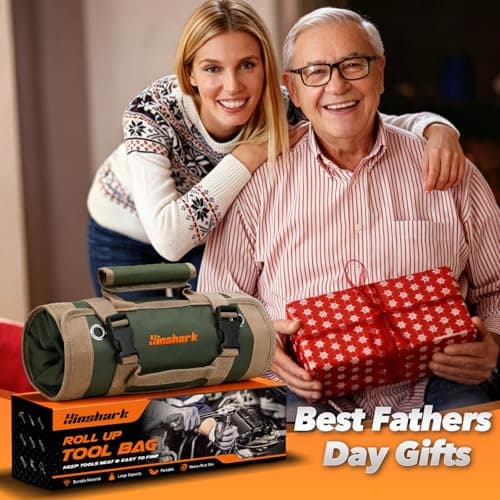 Fathers Day Gift for Husband Dad Men, Roll Up Tool Bag, Fathers Day Gift from Daughter Wife Son, Anniversary Birthday Gifts for Men Him, Portable Tool Organization for Mechanic Welding Electrician - Thumbnail 2