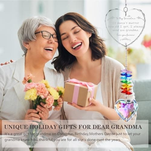 Grandma Gifts, K9 Crystal Suncatcher Grandma Birthday Gifts from Granddaughter Grandson Grandchildren Grandkids for Mothers Day Christmas - Thumbnail 6