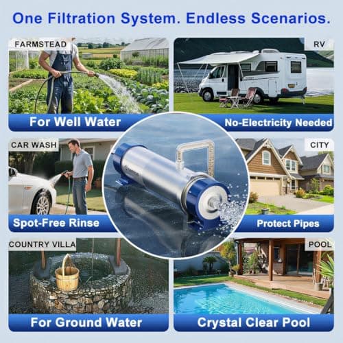 0.01 Micron Whole House Water Filter System, Ultrafiltration Water Filtration System with 3-5 Year Lifespan, Pre-Filtration Sediment Filter for Well & City Water (8.81GPM / 52,834 GL) - UF4 - Thumbnail 6