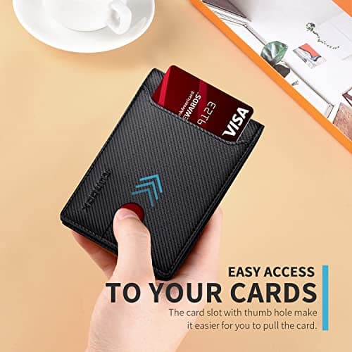 RUNBOX Wallet for Men Slim 11 Credit Card Holder Slots Leather RFID Blocking Small Thin Men's Wallet Bifold Minimalist Front Pocket Large Capacity Gift Box - Thumbnail 5