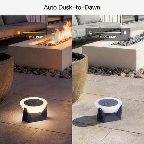 MVBT Solar Lamp, Small Solar Table Lamp, 3000K Outdoor Lanterns for Patio Waterproof, Modern Lantern Outdoor Table Lights, LED Garden Light, Dusk to Dawn Floor Lamps for Outside Deck Yard Decorative - Thumbnail 5