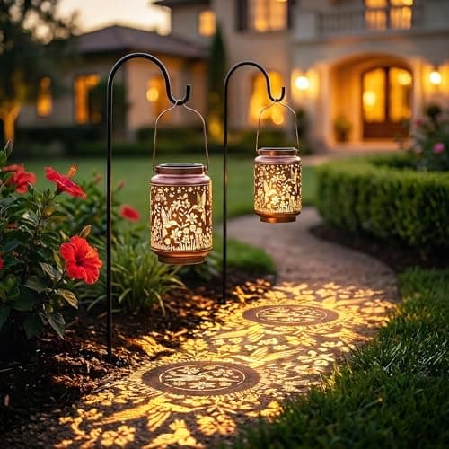 Hummingbird Solar Lanterns Outdoor Waterproof Hanging Metal Solar Garden Lights Decor Gifts for Women Mom Grandma Solar Lights for Yard, Patio, Backyard, Porch, 1 Pack - Thumbnail 6