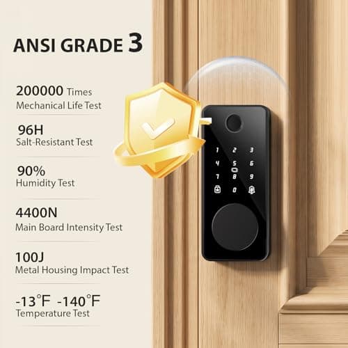Smart Lock with Handles, Biquole Fingerprint Door Lock App Control - Thumbnail 5
