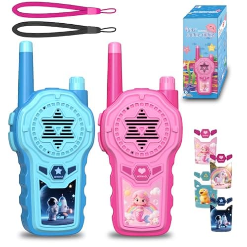 Gaswei Walkie Talkies for Kids,Toys for 3-12 Years Old Boys Girls,DIY Sticker,Lanyard,LED Flashlight 1000ft Long Range Kids Walkie Talkies Gift for Birthday Christmas - 2 Pack - Image 1