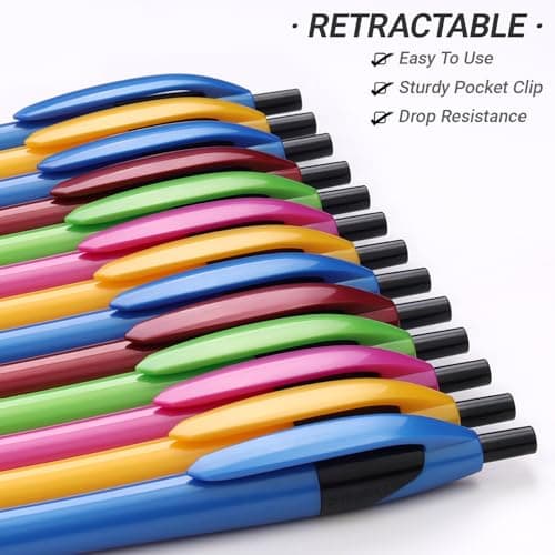 Sikao Pens Bulk, 60 Pack Gripped Slimster Ballpoint Pens Black Ink 1.0mm Medium Point Smooth Writing, Click Pens with Comfort Grip for Teachers, Students, Restaurant Servers, School & Office Use - Thumbnail 4