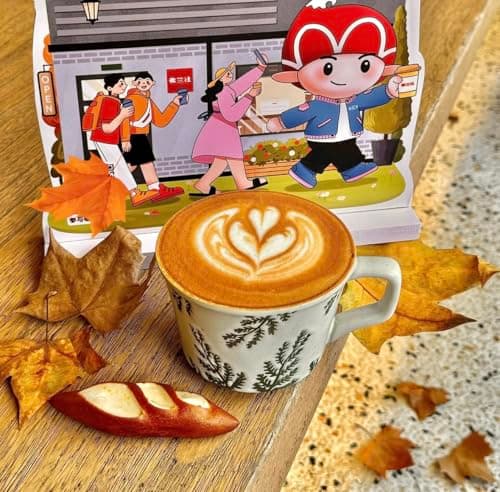 JINNTHE Handmade Ceramic Coffee Mug with Handle for Tea Latte,12 oz. Microwave Dishwasher Cup, Art Gifts Green Plant Leaf Mug, Cup for Coffee, Tea & Hot Chocolate, Cypress Leaves - Thumbnail 3