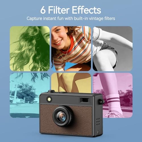 HOTU Mini Keychain Camera, 2K 20 MP Mini Digital Camera with 16G Card Travel and Vlog, Long Battery Life, Photo Video Camera Compact and Portable for Kids, Teens, Brown - Thumbnail 5
