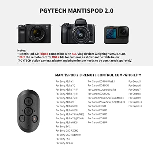 PGYTECH MANTISPOD 2.0 Bluetooth Mini Camera Vlogging Tripod Small Travel Flexible DSLR Pocket Stand Video Vlog Desktop Shooting Selfie Mount with Remote Control - Thumbnail 5