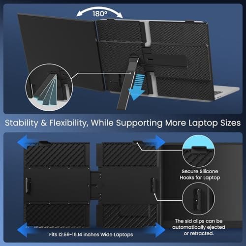 Laptop Screen Extender, Ultra-Thin 15.3" FHD 1200P 16:10 Portable Monitor for Laptop, Lightweight Dual Monitor Extender Plug & Play for 14.2"-17.3" Laptops, Compatible with Wins/Mac/Chrome/Linux - Thumbnail 5