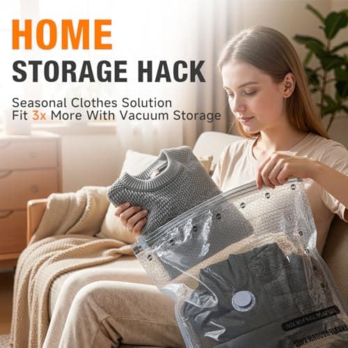 Space Saver Vacuum Storage Bags with Portable Electric Pump, Vacuum Seal Bags for Clothing Travel, Compression Bags for Travel & Home, Clothes, Blankets, Seasonal Storage, 15 Combo (5L/5M/5S) - Thumbnail 6