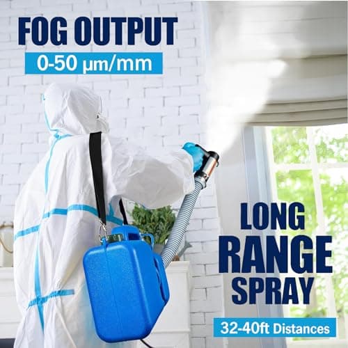 LONYEON 8L Electric ULV Cold Fogger Machine with Backpack Mist Atomizer, Adjustable Flow Rate, Large Area Spraying for Home Indoor Outdoor - Thumbnail 4
