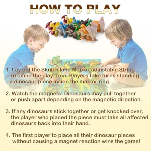 Magnetic Chess Game for Kids Ages 3-8, Silicone Dinosaur Sensory Magnet Games with Map & String, Toddlers Travel Learning & Matching toys Set, Grandkids Stocking Stuffers, Family Party Favors Gifts - Thumbnail 6