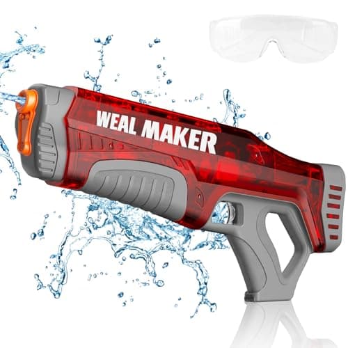YTKIH Self-Filling Function Electric Water Gun IP67 Waterproof, Summer Automatic Pulse Quickly Shooting Squirt Guns, Watergun Blaster for Pool/Beach Toys (Red) - Thumbnail 2