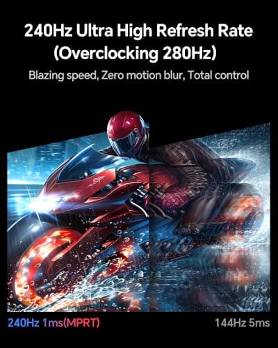 KTC 32 Inch Curved 280Hz Gaming Monitor, 240Hz Computer Monitor FHD, H32C5 - Thumbnail 3