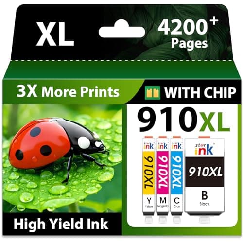 910XL Ink Cartridges for HP Printers Replacement for HP 910 910XL Ink Cartridges Combo Pack Work for HP OfficeJet Pro 8020 8025 8028 8035 8010 8015 8018 8022 Printers, 910XL Black and Color, 4 Pack - Image 1