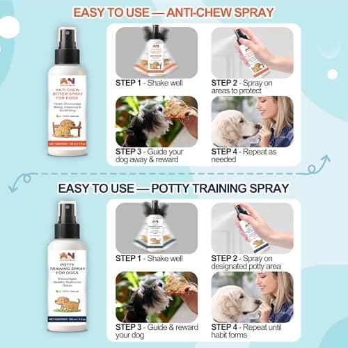 AutumnNest Dog Behavior Training Kit – 2-Pack No Chew Spray + Potty Training Spray – 2×150ml Behavior Correction Set for Puppies & Adult Dogs – Safe & Natural Indoor/Outdoor Training Aid - Thumbnail 6