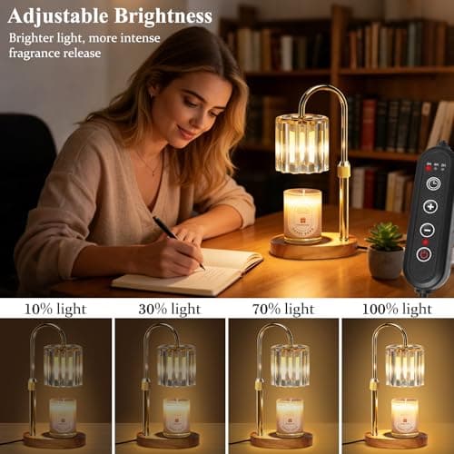 Lukasa Candle Warmer Lamp, with Timer Dimmer Adjustable Height, Home Decor, Room Decor, Wax Melt Warmer for Candles, Gifts for Mom, Mothers Day Gifts, Birthday Gifts for Women - Thumbnail 2